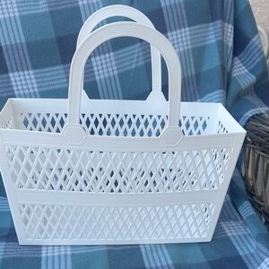 White Woven Tote Bag